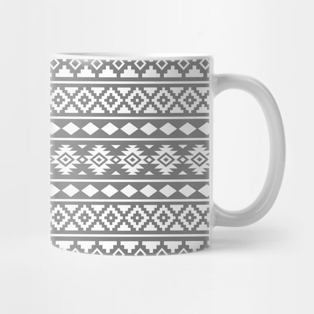 Aztec Essence Pattern II White on Gray by NataliePaskell